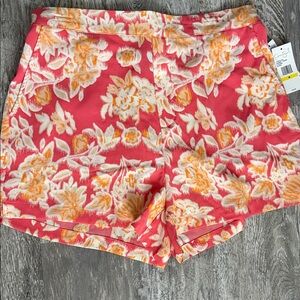 Jessica Simpson High Waist Floral Shorts - Pink and Orange vibrant colors